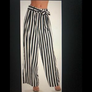 NWOT Boston Proper black and white striped pants